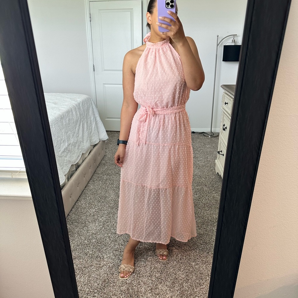Halter Neck Floral Backless Loose Ruffle Maxi Dress - Picture 2 of 12